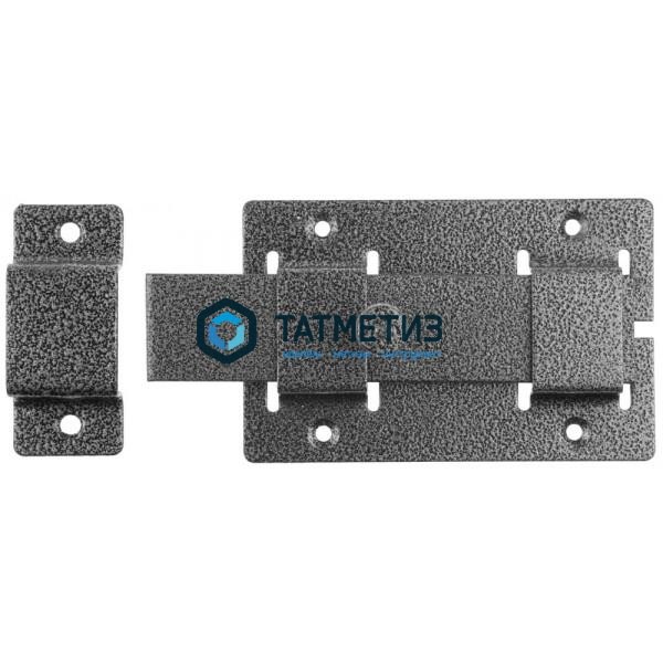 Задвижка накладная"ЗД-02"для дверей усил.,пор. покрытие, серебро, плоский засов 30х135х7мм, 75х115мм Задвижка накладная"ЗД-02"для дверей усил.,пор. покрытие, серебро, плоский засов 30х135х7мм, 75х115мм