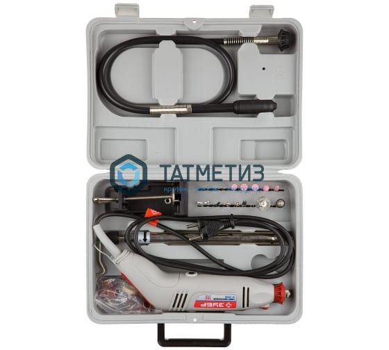 Гравер электрический, ЗУБР ЗГ-160ЭК, 220В, 160 Вт, 3.2 мм, 15000-35000 об/мин, 41 предмет Гравер электрический, ЗУБР ЗГ-160ЭК, 220В, 160 Вт, 3.2 мм, 15000-35000 об/мин, 41 предмет