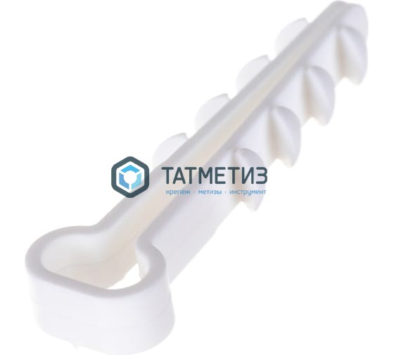 Дюбель-хомут для кабеля нейлон  6х12 бел. под плоский (100 шт/уп) Дюбель-хомут для кабеля нейлон  6х12 бел. под плоский (100 шт/уп)