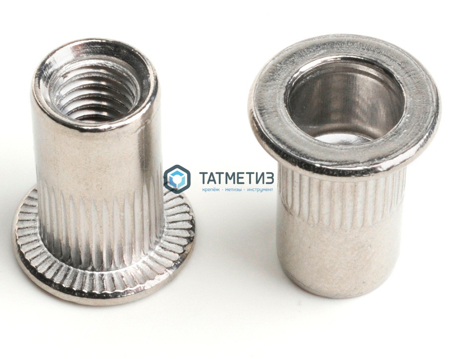 Заклепка-гайка с цил бортом и насечками А4 М 4 х 10 Заклепка-гайка с цил бортом и насечками А4 М 4 х 10