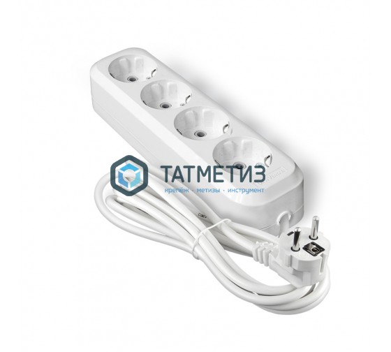 Удлинитель бытовой 4х3м с/з, 13А, ПВС 3х1,0, АВС-пластик Universal E-304 Удлинитель бытовой 4х3м с/з, 13А, ПВС 3х1,0, АВС-пластик Universal E-304