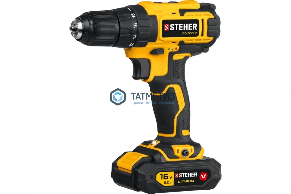 Дрель-шуруповерт 16 В, STEHER, 2 АКБ (2Ач), в кейсе Дрель-шуруповерт 16 В, STEHER, 2 АКБ (2Ач), в кейсе