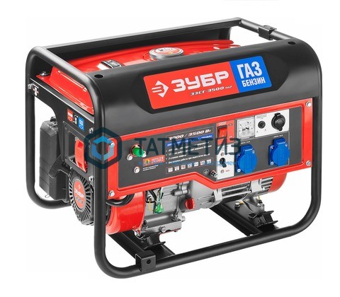 Генератор гибридный (бензин / газ), 3500 Вт, ЗУБР Генератор гибридный (бензин / газ), 3500 Вт, ЗУБР