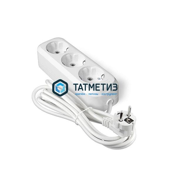 Удлинитель бытовой 3х5м с заземлением 13А АВС-пластик E-303 ПВС 3х1 Универсал -  магазин «ТАТМЕТИЗ»