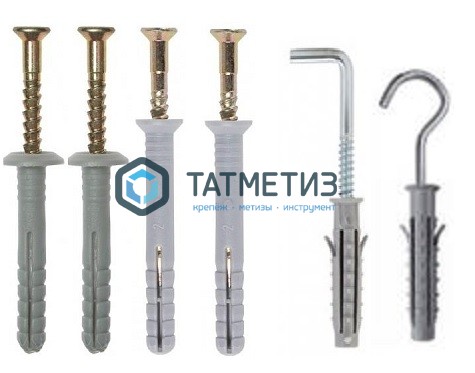 Дюбель-гвоздь  6х40 гриб (200 шт/уп) ТК |  «ТАТМЕТИЗ» Дюбель-гвоздь  6х40 гриб (200 шт/уп) ТК -  магазин крепежа «ТАТМЕТИЗ»