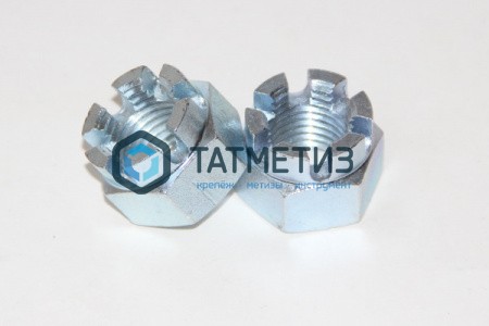 Гайка корончатая DIN 935, исп.2, оц М12 |  «ТАТМЕТИЗ» Гайка корончатая DIN 935, исп.2, оц М12 -  магазин крепежа «ТАТМЕТИЗ»