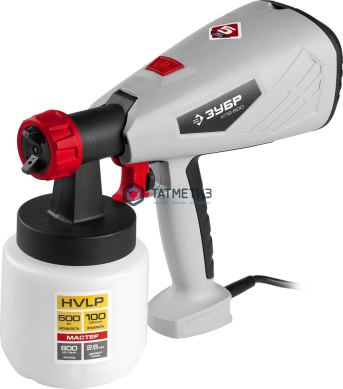Краскопульт электрич, ЗУБР, HVLP, 0.8л, 0-800мл/мин,вязкость краски 100 DIN/сек, сопло 2.6мм, 500Вт |  «ТАТМЕТИЗ» Краскопульт электрич, ЗУБР, HVLP, 0.8л, 0-800мл/мин,вязкость краски 100 DIN/сек, сопло 2.6мм, 500Вт -  магазин крепежа «ТАТМЕТИЗ»