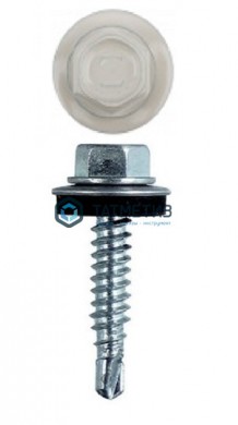 Саморез окраш.кров. 5,5х25 /9002/ белый |  «ТАТМЕТИЗ» Саморез окраш.кров. 5,5х25 /9002/ белый -  магазин крепежа «ТАТМЕТИЗ»