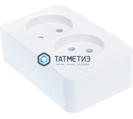 Розетка 2-м ОП BLANCA 16А 250В без заземл., бел., с изолирующей пластиной, без шторок |  «ТАТМЕТИЗ» Розетка 2-м ОП BLANCA 16А 250В без заземл., бел., с изолирующей пластиной, без шторок -  магазин крепежа «ТАТМЕТИЗ»