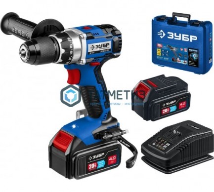 Дрель-шуруповерт 20 В, 70 Н·м, 2 АКБ (4 А·ч), бесщеточная, в кейсе, ЗУБР Т7 Профессионал |  «ТАТМЕТИЗ» Дрель-шуруповерт 20 В, 70 Н·м, 2 АКБ (4 А·ч), бесщеточная, в кейсе, ЗУБР Т7 Профессионал -  магазин крепежа «ТАТМЕТИЗ»