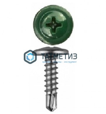Саморез п/ш сверло 4,2x19  RAL 6005 |  «ТАТМЕТИЗ» Саморез п/ш сверло 4,2x19  RAL 6005 -  магазин крепежа «ТАТМЕТИЗ»