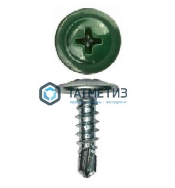 Саморез п/ш сверло 4,2x16  RAL 6005 |  «ТАТМЕТИЗ» Саморез п/ш сверло 4,2x16  RAL 6005 -  магазин крепежа «ТАТМЕТИЗ»