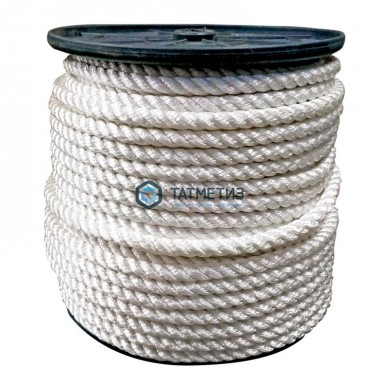 Канат крученый ПАТ 12 мм БЕЛ тросовой свивки |  «ТАТМЕТИЗ» Канат крученый ПАТ 12 мм БЕЛ тросовой свивки -  магазин крепежа «ТАТМЕТИЗ»