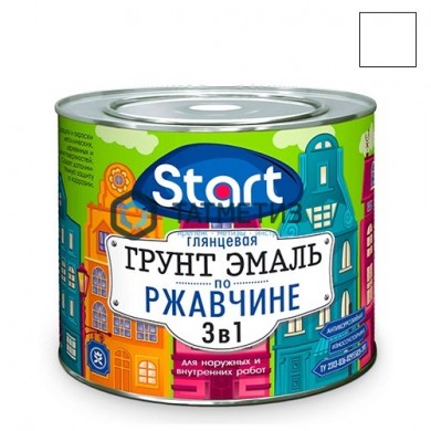 Грунт-эмаль по ржавчине ХВ 3 в 1 СТАРТ  БЕЛАЯ  2 кг-./6 |  «ТАТМЕТИЗ» Грунт-эмаль по ржавчине ХВ 3 в 1 СТАРТ  БЕЛАЯ  2 кг-./6 -  магазин крепежа «ТАТМЕТИЗ»