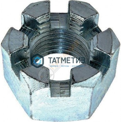 Гайка корончатая DIN 935, исп.1, оц М10 |  «ТАТМЕТИЗ» Гайка корончатая DIN 935, исп.1, оц М10 -  магазин крепежа «ТАТМЕТИЗ»