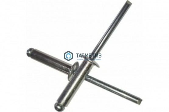 Заклепка 5,0 х 12 вытяжная нерж А2/А2 DIN 7337 |  «ТАТМЕТИЗ» Заклепка 5,0 х 12 вытяжная нерж А2/А2 DIN 7337 -  магазин крепежа «ТАТМЕТИЗ»