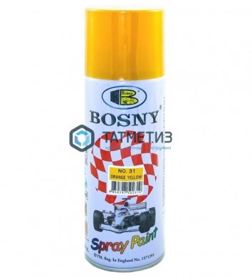 Краска аэроз. BOSNY 520 мл. №031  ЖЕЛТО-ОРАНЖЕВАЯ |  «ТАТМЕТИЗ» Краска аэроз. BOSNY 520 мл. №031  ЖЕЛТО-ОРАНЖЕВАЯ -  магазин крепежа «ТАТМЕТИЗ»