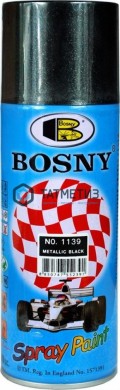 Краска аэроз. BOSNY 400 мл. №1139  ЧЕРНЫЙ МЕТАЛИК |  «ТАТМЕТИЗ» Краска аэроз. BOSNY 400 мл. №1139  ЧЕРНЫЙ МЕТАЛИК -  магазин крепежа «ТАТМЕТИЗ»