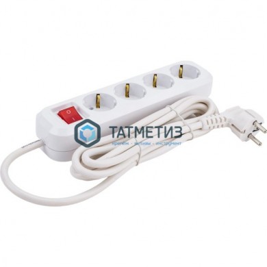 Удлинитель бытовой 4х3м с/з, 16А, IP20, ПВС 3х1,5 с выкл UNIVersal S-304А |  «ТАТМЕТИЗ» Удлинитель бытовой 4х3м с/з, 16А, IP20, ПВС 3х1,5 с выкл UNIVersal S-304А -  магазин крепежа «ТАТМЕТИЗ»