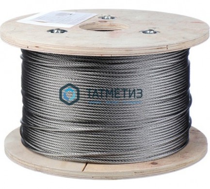 Трос ср.мягкости  ART 8379 7х7 А4 нержавейка   6мм (250 м/бух) |  «ТАТМЕТИЗ» Трос ср.мягкости  ART 8379 7х7 А4 нержавейка   6мм (250 м/бух) -  магазин крепежа «ТАТМЕТИЗ»