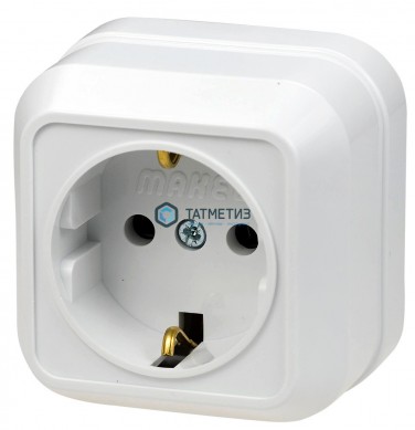 Розетка 1-м ОП с/з квадр. бел. MAKEL 45108 |  «ТАТМЕТИЗ» Розетка 1-м ОП с/з квадр. бел. MAKEL 45108 -  магазин крепежа «ТАТМЕТИЗ»
