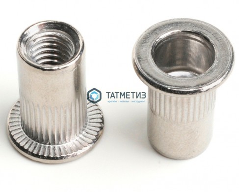 Заклепка-гайка с цил бортом и насечками А2 М10 х 22 |  «ТАТМЕТИЗ» Заклепка-гайка с цил бортом и насечками А2 М10 х 22 -  магазин крепежа «ТАТМЕТИЗ»