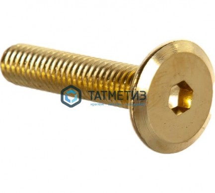Винт с плоской головкой и внутр 6-гр, оц  6х 40 желтый цинк |  «ТАТМЕТИЗ» Винт с плоской головкой и внутр 6-гр, оц  6х 40 желтый цинк -  магазин крепежа «ТАТМЕТИЗ»