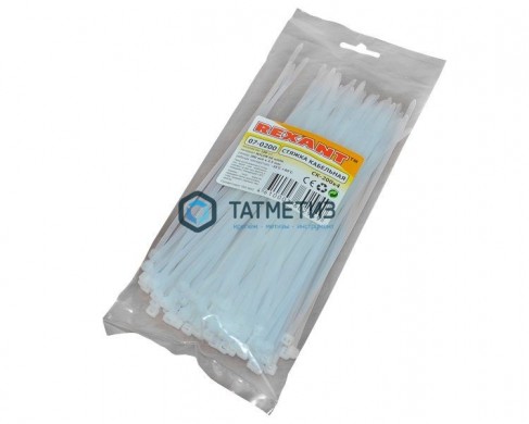 Хомут-стяжка нейлон  200 х 3,6  (100 шт/уп)  REXANT |  «ТАТМЕТИЗ» Хомут-стяжка нейлон  200 х 3,6  (100 шт/уп)  REXANT -  магазин крепежа «ТАТМЕТИЗ»