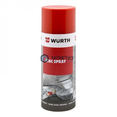 Спрей цинковый Wurth 400 мл серый |  «ТАТМЕТИЗ» Спрей цинковый Wurth 400 мл серый -  магазин крепежа «ТАТМЕТИЗ»