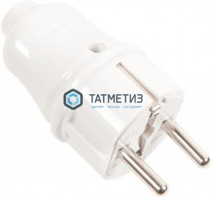 Эл.вилка прямая с/з 16А ВПп10-01-Ст разборная бел IEK |  «ТАТМЕТИЗ» Эл.вилка прямая с/з 16А ВПп10-01-Ст разборная бел IEK -  магазин крепежа «ТАТМЕТИЗ»