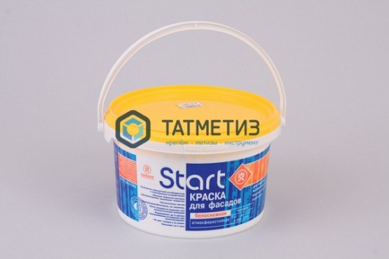 Краска ВД  СТАРТ для фасадов белоснежная 3 кг-./4 |  «ТАТМЕТИЗ» Краска ВД  СТАРТ для фасадов белоснежная 3 кг-./4 -  магазин крепежа «ТАТМЕТИЗ»