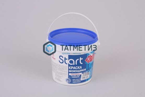 Краска ВД  СТАРТ моющаяся белоснежная 1 кг-./9 |  «ТАТМЕТИЗ» Краска ВД  СТАРТ моющаяся белоснежная 1 кг-./9 -  магазин крепежа «ТАТМЕТИЗ»