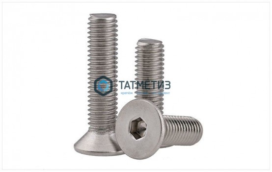 Винт DIN 7991 А4  М10 х 16 с потай головкой и внутр.шестигранником |  «ТАТМЕТИЗ» Винт DIN 7991 А4  М10 х 16 с потай головкой и внутр.шестигранником -  магазин крепежа «ТАТМЕТИЗ»
