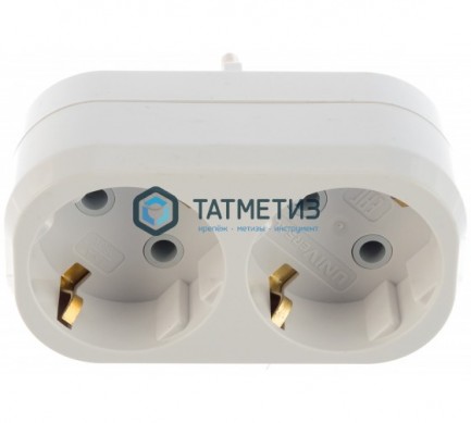 Тройник на 2 гнезда с заземлением 16А Универсал |  «ТАТМЕТИЗ» Тройник на 2 гнезда с заземлением 16А Универсал -  магазин крепежа «ТАТМЕТИЗ»