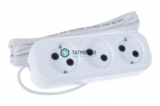 Удлинитель 3х5м без заземл.  6А У6-639 ШВВП 2х0,75 |  «ТАТМЕТИЗ» Удлинитель 3х5м без заземл.  6А У6-639 ШВВП 2х0,75 -  магазин крепежа «ТАТМЕТИЗ»