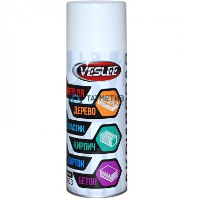 Краска аэроз. VESLEE  БЕЛАЯ матовый 520 мл. RAL 9003 |  «ТАТМЕТИЗ» Краска аэроз. VESLEE  БЕЛАЯ матовый 520 мл. RAL 9003 -  магазин крепежа «ТАТМЕТИЗ»