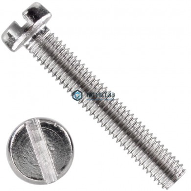 Винт с цилиндрической головкой с прямым шлицем А4 DIN 84 М 6 х 10 |  «ТАТМЕТИЗ» Винт с цилиндрической головкой с прямым шлицем А4 DIN 84 М 6 х 10 -  магазин крепежа «ТАТМЕТИЗ»
