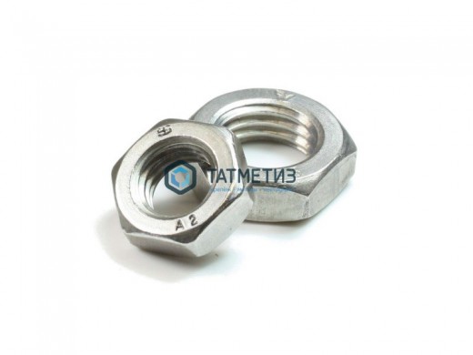 Гайка шестигранная низкая ДИН 439 А2 BM 6 |  «ТАТМЕТИЗ» Гайка шестигранная низкая ДИН 439 А2 BM 6 -  магазин крепежа «ТАТМЕТИЗ»