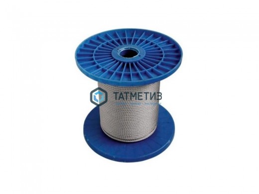 Трос  стальной оц. 1,5 мм DIN 3055  (250 м/бух) КК / R |  «ТАТМЕТИЗ» Трос  стальной оц. 1,5 мм DIN 3055  (250 м/бух) КК / R -  магазин крепежа «ТАТМЕТИЗ»