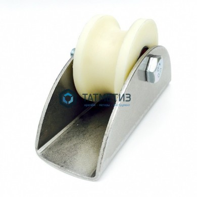 Ролик КАПРОЛОН d 70мм под ТРУБУ d.3/4" на ПЛАТФОРМЕ |  «ТАТМЕТИЗ» Ролик КАПРОЛОН d 70мм под ТРУБУ d.3/4" на ПЛАТФОРМЕ -  магазин крепежа «ТАТМЕТИЗ»