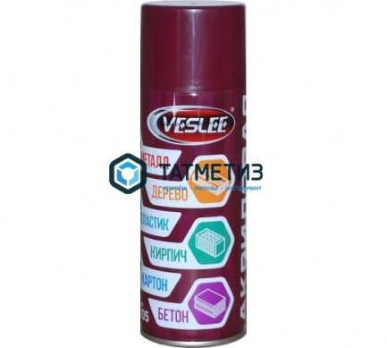 Краска аэроз. VESLEE  ВИННО-КРАСНАЯ 520 мл. RAL 3005 |  «ТАТМЕТИЗ» Краска аэроз. VESLEE  ВИННО-КРАСНАЯ 520 мл. RAL 3005 -  магазин крепежа «ТАТМЕТИЗ»