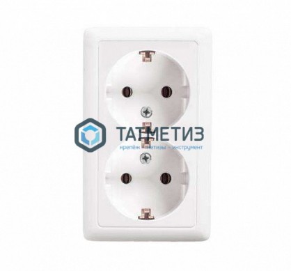 Розетка 2-м ОП Хит 16А 250В с заземл. бел. SchE PA16-238B |  «ТАТМЕТИЗ» Розетка 2-м ОП Хит 16А 250В с заземл. бел. SchE PA16-238B -  магазин крепежа «ТАТМЕТИЗ»