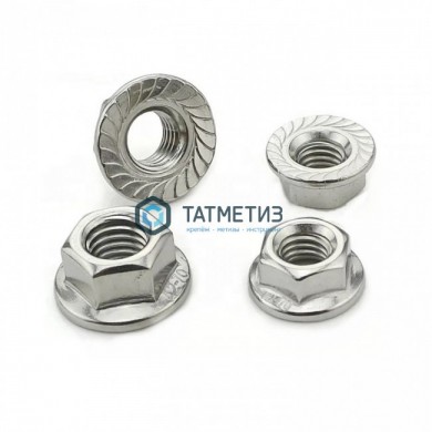 Гайка  М12 DIN 6923 А2-70 с фланцем |  «ТАТМЕТИЗ» Гайка  М12 DIN 6923 А2-70 с фланцем -  магазин крепежа «ТАТМЕТИЗ»