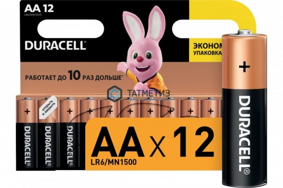 Батарейка DURACELL тип АА 12 шт/уп |  «ТАТМЕТИЗ» Батарейка DURACELL тип АА 12 шт/уп -  магазин крепежа «ТАТМЕТИЗ»