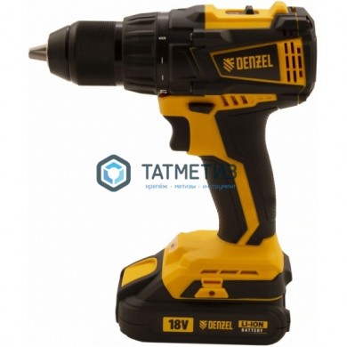 Дрель-шуруповерт аккумуляторная бесщет. BLDL-18-02 Li-Ion, 18 В, 2 акк.// Denzel |  «ТАТМЕТИЗ» Дрель-шуруповерт аккумуляторная бесщет. BLDL-18-02 Li-Ion, 18 В, 2 акк.// Denzel -  магазин крепежа «ТАТМЕТИЗ»