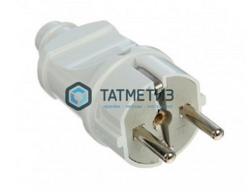 Эл.вилка прямая с/з бел. 16А А101 UNIVersal |  «ТАТМЕТИЗ» Эл.вилка прямая с/з бел. 16А А101 UNIVersal -  магазин крепежа «ТАТМЕТИЗ»
