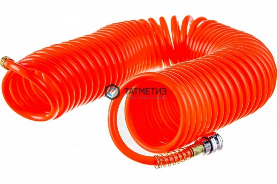 Шланг спиральный воздушный 8х12 мм, 18 бар, с быстросъемными соединениями, 15 м// Stels |  «ТАТМЕТИЗ» Шланг спиральный воздушный 8х12 мм, 18 бар, с быстросъемными соединениями, 15 м// Stels -  магазин крепежа «ТАТМЕТИЗ»