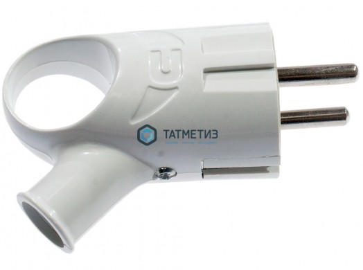 Эл.вилка угловая с/з белая с ушком 16А 250В UNIVersal А112 |  «ТАТМЕТИЗ» Эл.вилка угловая с/з белая с ушком 16А 250В UNIVersal А112 -  магазин крепежа «ТАТМЕТИЗ»