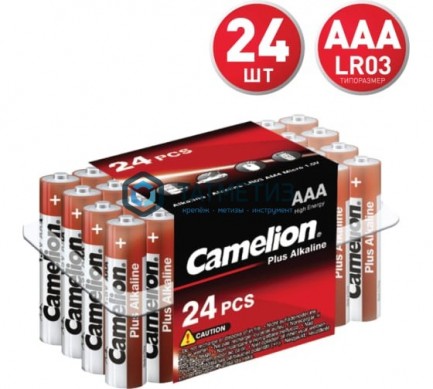 Батарейка алкалиновая тип AAA / LR03 1.5В Plus Alkaline PB24 (уп.24шт) Camelion |  «ТАТМЕТИЗ» Батарейка алкалиновая тип AAA / LR03 1.5В Plus Alkaline PB24 (уп.24шт) Camelion -  магазин крепежа «ТАТМЕТИЗ»