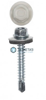 Саморез окраш.кров. 4,8х35 /9002/ серо-белый |  «ТАТМЕТИЗ» Саморез окраш.кров. 4,8х35 /9002/ серо-белый -  магазин крепежа «ТАТМЕТИЗ»